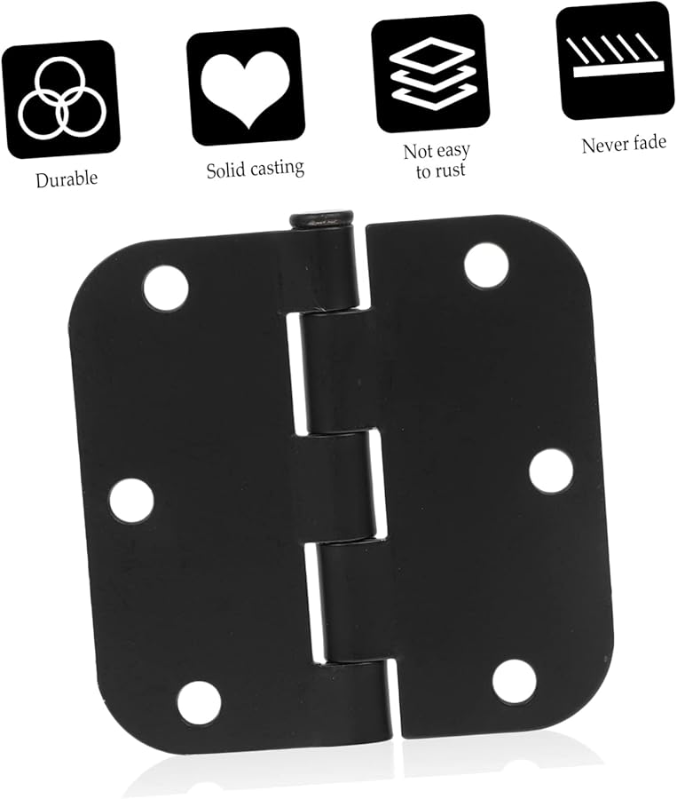 STOBAZA 4pcs Heavy Duty Door Hinge Matte Black Finish for Smooth Installation - Image 2